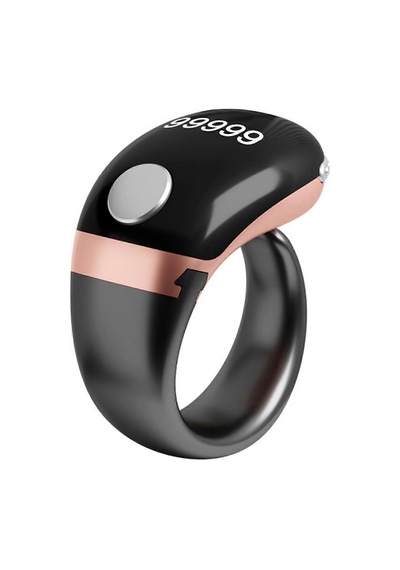 Titreşimli Akıllı Zikir Yüzüğü Led Ekranlı Dijital Tesbih & Otomatik Tur Sayacı Rose Gold