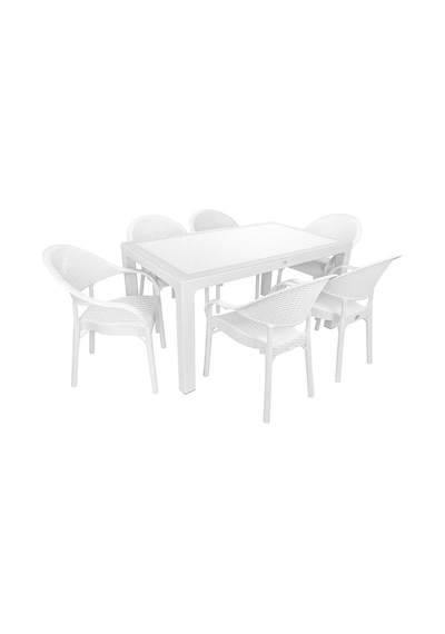 Depootoptan Mandella Elit Rattan 90 x 150 CM Eylül Koltuk Camlı Masa Takımı Beyaz Depootoptan Mandella Elit Rattan 90 x 150 CM Eylül Koltuk Camlı Masa Takımı Beyaz