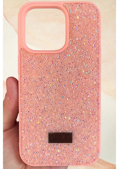 İphone 14 Pro Yıldız Tozu Premium Pembe Silikon Kılıf