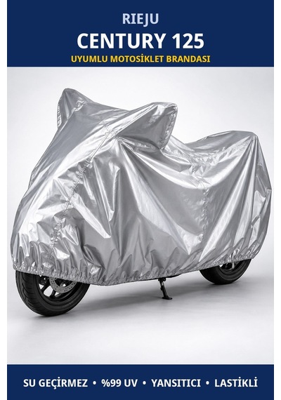 Rieju Century 125 Uyumlu Motosiklet Brandası - Su Geçirmez, %99 Uv Korumalı, Yansıtıcı, Lastikli