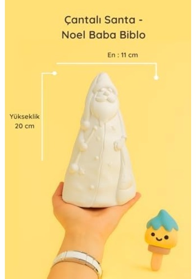 Çantalı Santa Noel Baba Biblo 20 Cm Seramik Dekoratif Figür