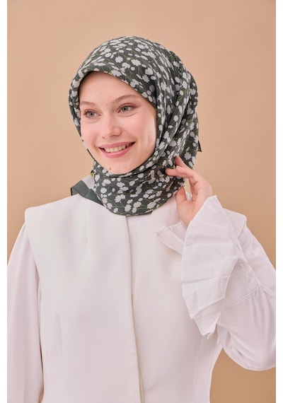 Silk Home Aura Eşarp 140005-11 Koyu Yeşil, Gümüş, Çimen Yeşili