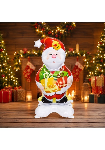 120 Cm Dev Noel Baba Folyo Balon Vitrin Yılbaşı Ağacı Yılbaşı Balonu Santa Claus New Year's Balloon