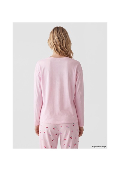 Lcw Young Pembe Kiraz Desenli Kadın Pijama Takım