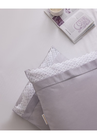 Madame Coco Ancienne Kopanakili %100 Pamuk 2'li Yastık Kılıfı - Gri 8684427304709 Çok Renkli