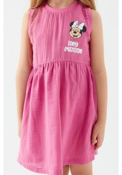 Mınnıe Mouse Kız Çocuk Elbise Orkide Pembe