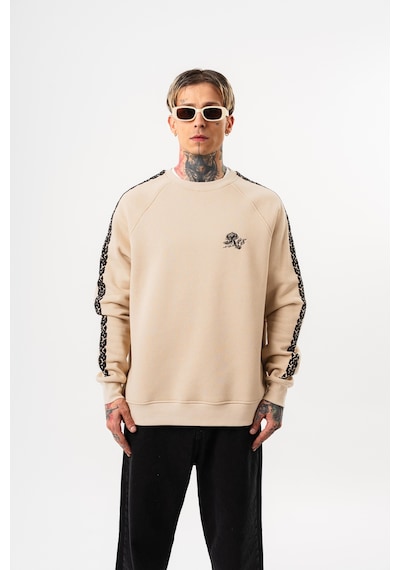 Respire Erkek Empire Of Res Nakışlı Oversize Sweatshirt Bej