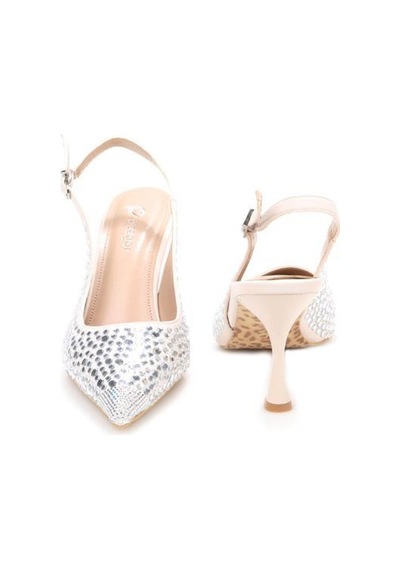 Pisagor Ps-32150 Kadın 7 Cm Arkası Açık Abiye Stiletto Ayakkabı GÜMÜŞ