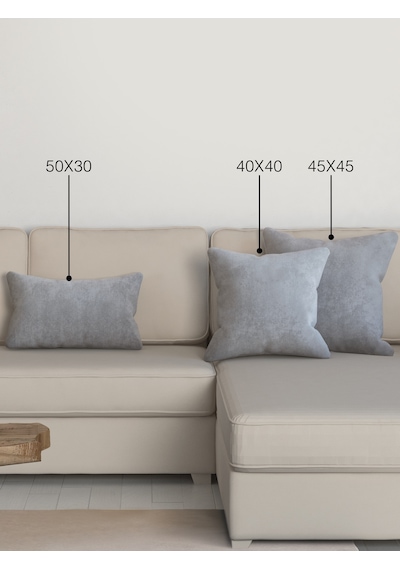 Home Daily Series Açık Gri Renk Kırlent Yastık Kılıfı Açık Gri