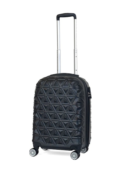 Reymond Luggage Piramit Desen ABS Seyahat Valizi, Canyon Serisi,  Siyah - Kabin Boy Siyah