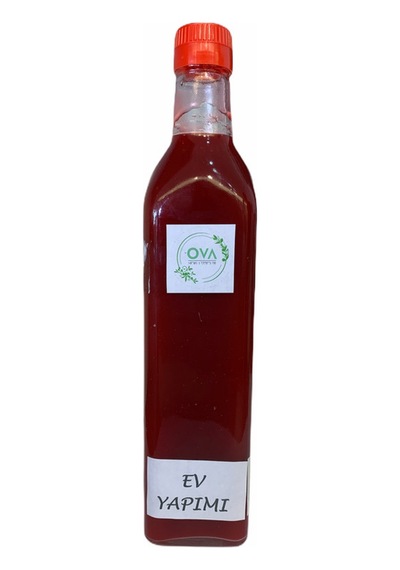Ev Yapımı Kızılcık Özü Cam Şişe 700 G