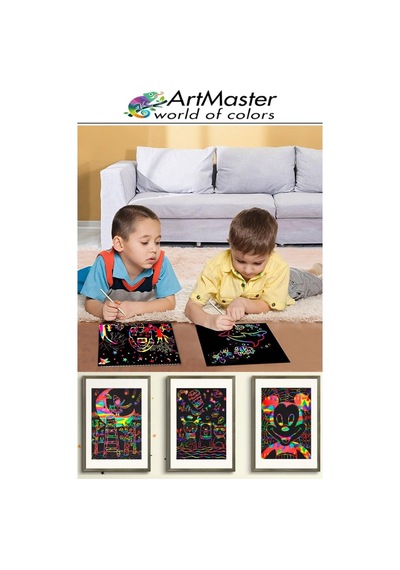 Gökkuşağı Kazıma Kağıdı Sihirli A4 10 Yaprak 1 Paket 20x30 Cm Sihirli Kazıma Kağıt Siyah Rainbow Paper Resim