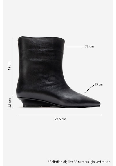 Luvishoes Nacho Siyah Cilt Hakiki Deri Kadın Bot Siyah