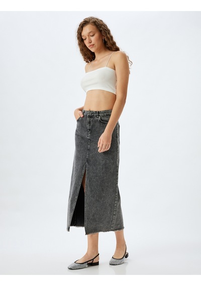 Koton Fitilli İp Askılı Slim Fit Crop Kadın Atlet Ekru 5sal30046ık Ekru