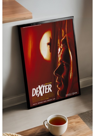 Dexter Siyah Ahşap Çerçeveli Poster, Dekoratif Dizi Duvar Tablosu