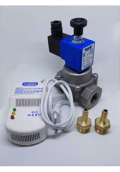 Gaz Alarm + 1/2'' Selenoid Vana Lpg İçin Güvenlik Seti 220Vac Set