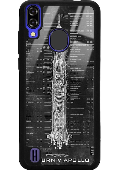 Reeder P13 Blue Apollo Plan Tasarımlı Glossy Telefon Kılıfı Siyah