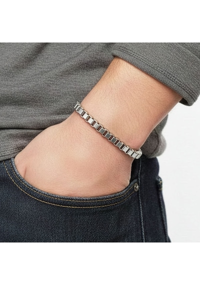 Premium Arnavut Çelik Zincir Bileklik 6mm Köşeli 3183czb2d5 - 20 Cm - Altın Renk Altın