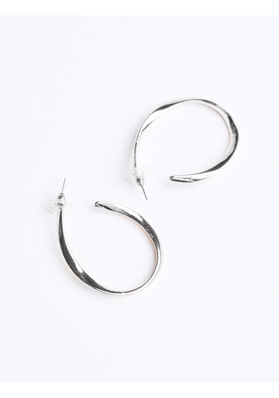 Jimmy Key Jimmy Key Gümüş Rengi İnce Yarım Halka Küpe 6sw436595161