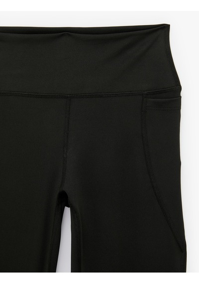 Koton Cepli Yüksek Bel Slim Fit İspanyol Paça Spor Tayt Siyah 7wak40185nk