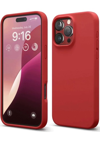 Newface Apple İphone 16 Pro Kılıf First Silikon - Kırmızı