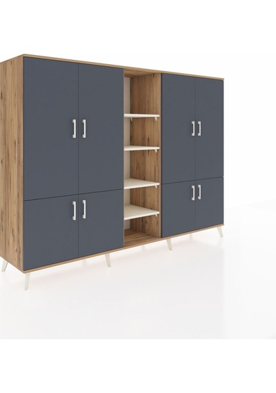 Hyperion Dolap 14 Raflı 8 Kapaklı 220x44x163 Çam-antrasit/aytaşı Çam-antrasit/aytaşı Hyperion Dolap 14 Raflı 8 Kapaklı 220x44x163 Çam-antrasit/aytaşı Çam-antrasit/aytaşı
