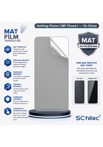 Schitec Nothing Phone Cmf Phone1 Mat Hidrojel Ekran Koruyucu Film