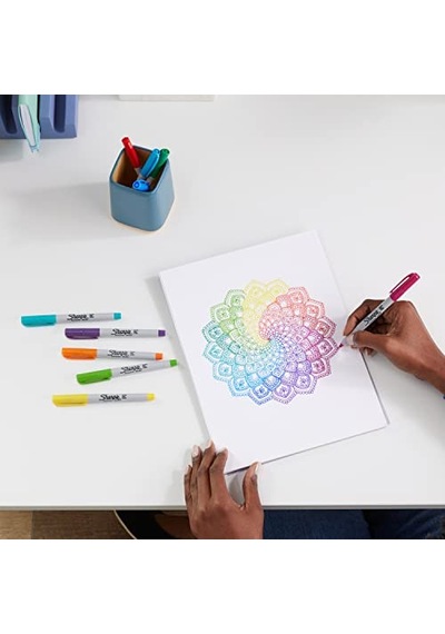 Sharpie Ultra Fine, Süper İnce Uç, Karışık 12'li Paket Çok Renkli