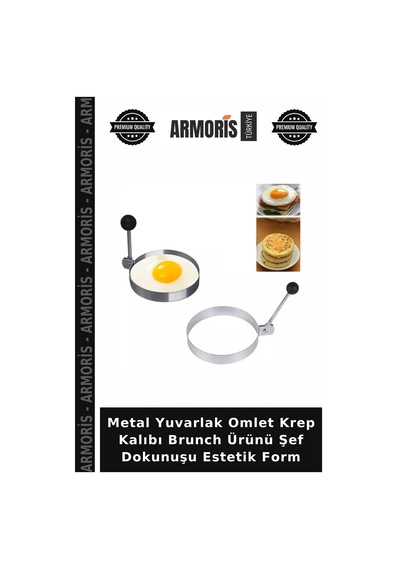 Metal Yuvarlak Omlet Krep Kalıbı Brunch Ürünü Şef Dokunuşu Estetik Form