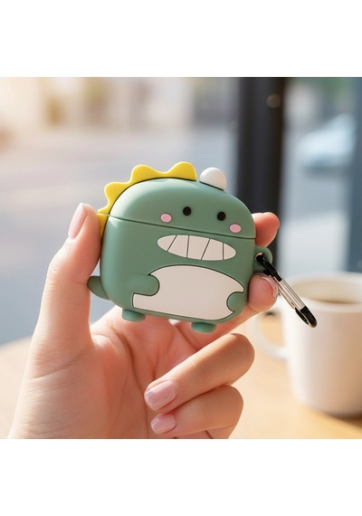 Caseonn Huawei Freebuds Pro 3 Kılıf Karakter Figürlü Dinazor Yeşil
