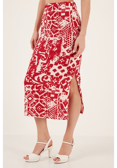 Lela Slim Fit Ip Askılı Yırtmaçlı Midi Alt-Üst Bayan Takım 5865726 Bordo