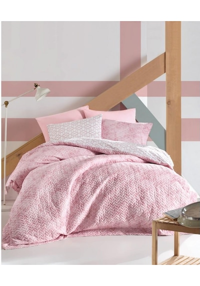 Cotton Box Minimal Best Complete Set Çift Kişilik Nevresim Takımı Pembe Pembe