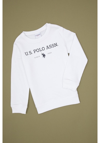 U.S. Polo Assn. Erkek Çocuk Beyaz Bisiklet Yaka Sweatshirt 50313900-VR013