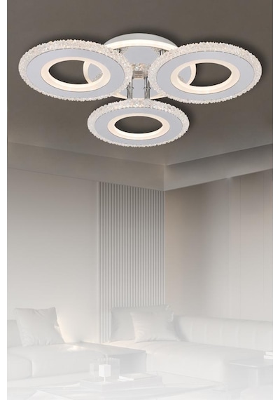 Eray Aydınlatma T001-3 Krom Kumandalı Led Avize Krom