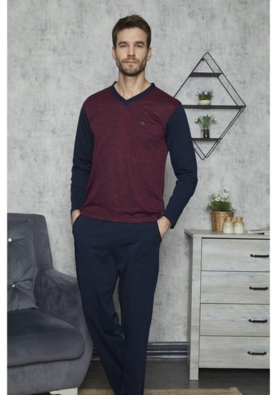 Kly 7420 Erkek Battal V Yaka Pijama Takımı