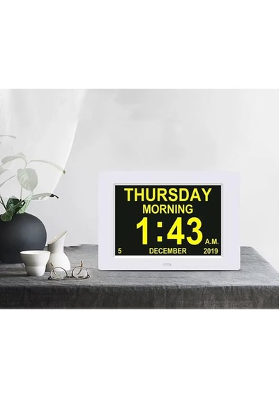 12'li Alarmlı Dijital Led Takvim Saati, Görüntülemek İçin Çoklu Dil. Yaşlılar İçin İlaç Zamanı Hatırlatma.