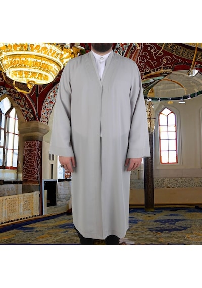 Gri Buhara Yaka Namaz Cübbesi Çok Renkli