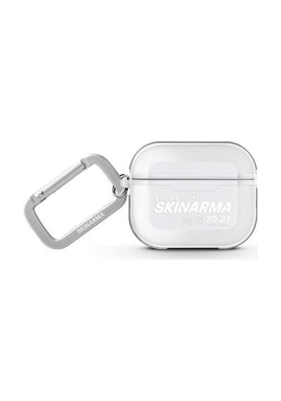 Apple Uyumlu AirPods 3.nesil Kılıf Skinarma Transparan Mat Tasarım Kinzoku Kılıf Beyaz