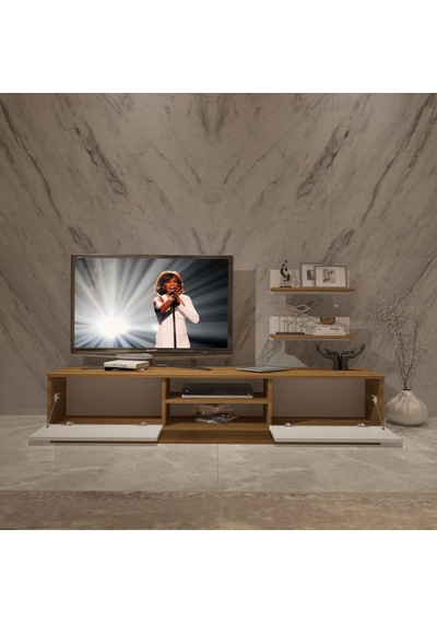 Decoraktiv Eko 4b Mdf Dvd Tv Ünitesi Tv Sehpası - Pera Beyaz Meşe - Beyaz