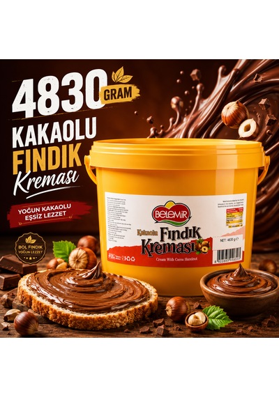 Belemir Kakaolu Fındık Kreması 4830 Gr Ekonomik Boy