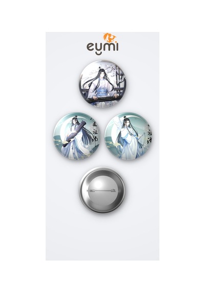 The Untamed Lan Wangji 3'lü Metal Rozet Seti 58mm İğneli Buton Çanta Yaka Rozeti Çok Renkli