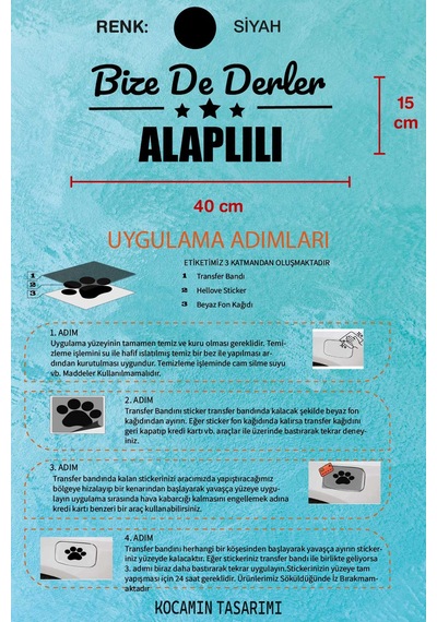 Zonguldak Alaplı Estetik Araba Çıkartma Zonguldak Bize De Derler Alaplılı40x15 Cm Araç Tasarımı 40 CM - Siyah