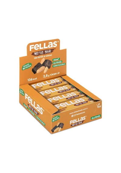 Fellas Meyve Bar, Yer Fıstığı Ve Kakaolu, 35gr X 12 Adet