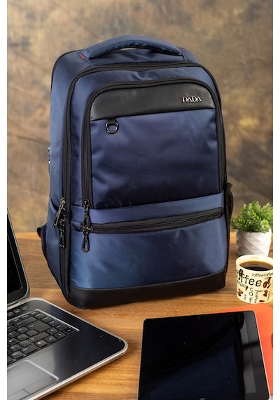 Case Club Körüklü Notebook Laptop Sırt Çantası 14""-15,6" İnç Su İtici Kumaş Lacivert