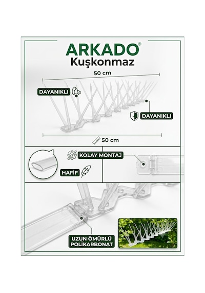 Arkado Beyaz/şeffaf Kuşkonmaz 10 Adet