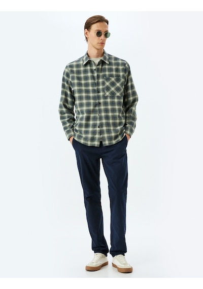 Koton Slim Fit Pamuklu Gabardin Pantolon Lacivert 5wam40055hw Lacivert