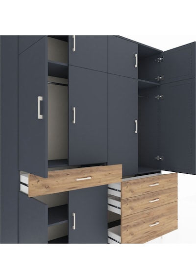 Hyperion Gardrop 5 Raflı 4 Çekmeceli 2 Askılı 176x44x221 Antrasit-antrasit/çam Antrasit/çam Hyperion Gardrop 5 Raflı 4 Çekmeceli 2 Askılı 176x44x221 Antrasit-antrasit/çam Antrasit/çam