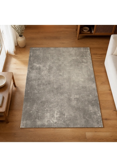 Kartela Halı Grunge Halı Kaymaz Taban Makinede Yıkanabilir Halı Açık Gri - 80 X 120 Cm