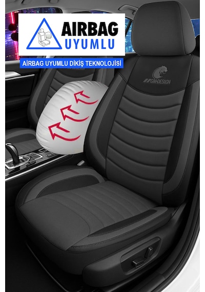 Panther Serisi Keten Kumaş Oto Koltuk Kılıfı- Dacia Sandero-stepway-duster Uyumlu Füme