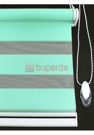 Buperde Su Yeşili Eko Zebra Stor Perde
